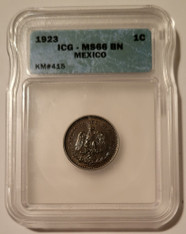 Mexico 1923 Centavo MS66 BN ICG