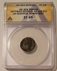 Roman Empire Septimius Severus AD 193-211 AR Denarius Rome Mint XF45 ANACS