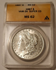 1887 Morgan Silver Dollar VAM-3A Super CD MS62 ANACS