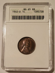 1940 D Lincoln Wheat Cent MS65 RB ANACS