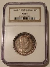 1946 Booker T Washington Commemorative Silver Half Dollar MS65 NGC Toned