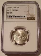 2005 P West Virginia State Quarter SMS MS67 NGC