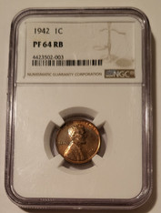 1942 Lincoln Wheat Cent PF64 RB NGC Low Proof Mintage