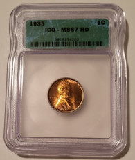 1935 Lincoln Wheat Cent MS67 RED ICG