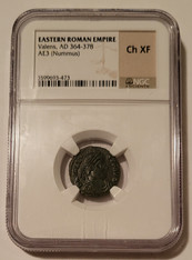 Eastern Roman Empire Valens AD 364-378 AE3 Nummus Ch XF NGC