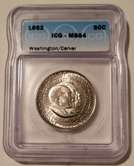 1952 Washington Carver Commemorative Silver Half Dollar MS64 ICG