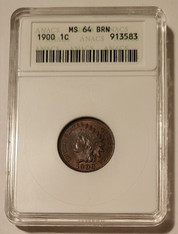 1900 Indian Head Cent MS64 BN ANACS