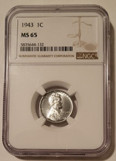 1943 Lincoln Wheat Steel Cent MS65 NGC