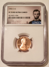 1992 S Lincoln Memorial Cent Proof PF70 RED UC NGC Portrait Label