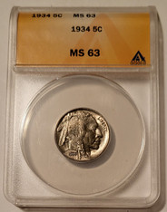 1934 Buffalo Nickel MS63 ANACS