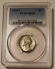 1943 S Jefferson Silver Nickel MS65 PCGS Toning