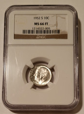 1952 S Roosevelt Dime MS66 FT NGC