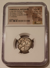 Ancient Greek Pamphylia - Aspendus c mid-5th Century BC AR Stater Ch XF NGC Test Cut - Reverse