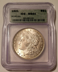 1921 Morgan Silver Dollar MS64 ICG