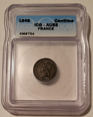 France 1848 A Centime KM-754 AU55 ICG