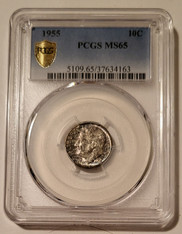 1955 Roosevelt Dime MS65 PCGS Toned