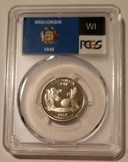 2004 S Clad Wisconsin State Quarter Proof PR70 DCAM PCGS Flag Label