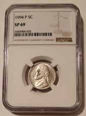 1994 P Jefferson Nickel Matte Finish SP69 NGC