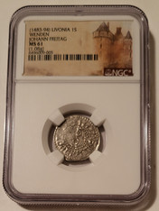 Livonia Johann Freitag (1483-94) Silver Schilling Wenden Mint MS61 NGC