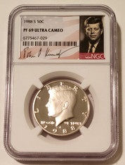 1988 S Kennedy Half Dollar Proof PF69 UC NGC Portrait Label