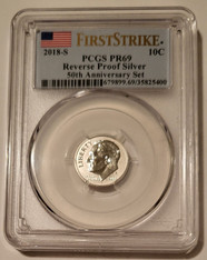 2018 S Silver Roosevelt Dime Reverse Proof PR69 PCGS First Strike