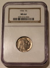 1936 Buffalo Nickel MS64 NGC