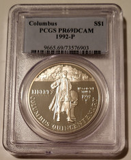 1992 P Columbus Quincentenary Commemorative Silver Dollar Proof PR69 DCAM PCGS