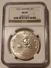 1997 P Botanic Commemorative Silver Dollar MS69 NGC
