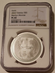 Tokelau 2022 1 oz Silver $5 Marilyn Monroe - ICON Hologram PL66 NGC Low Mintage