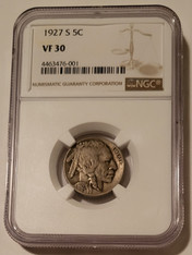 1927 S Buffalo Nickel VF30 NGC