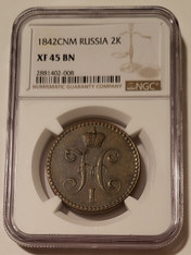 Russia Nicholas I 1842 CNM 2 Kopeks XF45 BN NGC