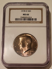 1978 D Kennedy Half Dollar MS66 NGC Nicely Toned
