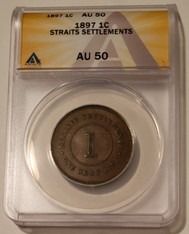 Straits Settlements (Malaysia) Victoria 1897 Cent AU50 ANACS