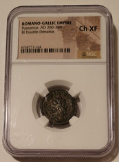 Roman-Gallic Empire Postumus AD 260-269 BI Double Denarius Ch XF NGC