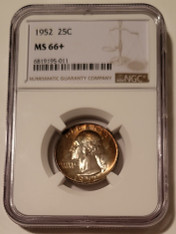 1952 Washington Quarter Unc MS66+ NGC Toning