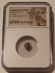 Kingdom of Persis Autophradates V 1st-2nd Centuries AD AR Obol Ch XF NGC