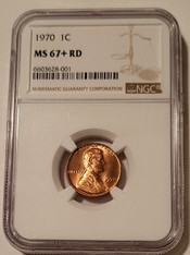 1970 Lincoln Memorial Cent Unc MS67+ RED NGC