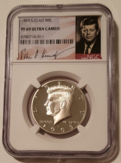1993 S Clad Kennedy Half Dollar Proof PF69 UC NGC Portrait Label
