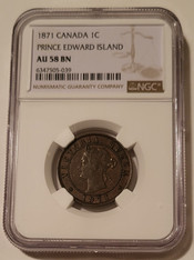 Canada Prince Edward Island Victoria 1871 Cent AU58 BN NGC