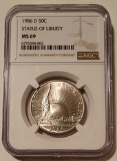 1986 D Statue of Liberty Commemorative Half Dollar MS69 NGC