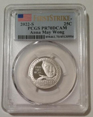 2022 S Clad Anna May Wong Quarter Proof PR70 DCAM PCGS First Strike