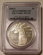1996 S National Community Service Commemorative Silver Dollar Proof PR69 DCAM PCGS