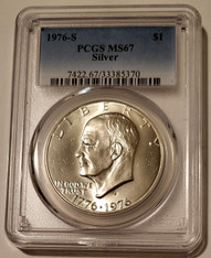 1976 S Eisenhower Bicentennial Silver Dollar MS67 PCGS