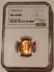 1995 D Lincoln Memorial Cent MS68 RED NGC