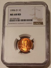 1996 D Lincoln Memorial Cent MS68 RED NGC