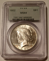 1922 Peace Silver Dollar MS64 PCGS OGH