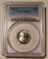 1943 D Lincoln Wheat Steel Cent MS65 PCGS