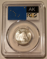 2008 S Silver Alaska State Quarter Proof PR70 DCAM PCGS Flag Label