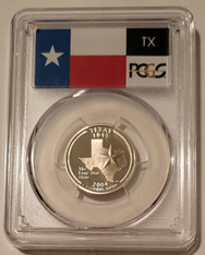 2004 S Silver Texas State Quarter Proof PR70 DCAM PCGS Flag Label