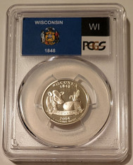 2004 S Silver Wisconsin State Quarter Proof PR70 DCAM PCGS Flag Label